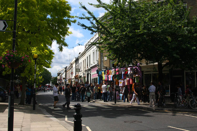 A Notting Hill avenue on some Saturday